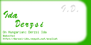 ida derzsi business card